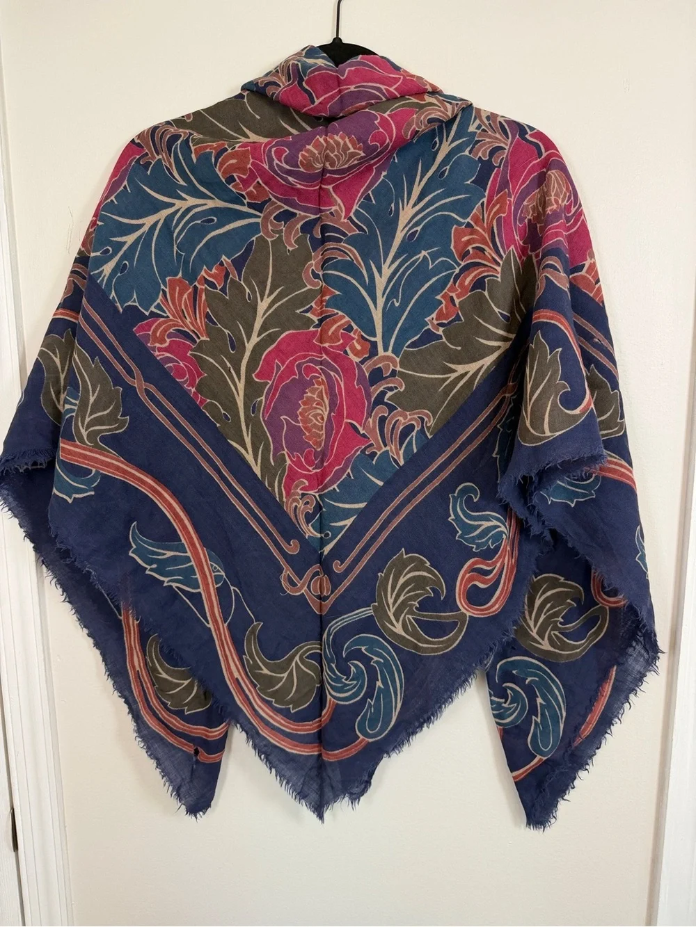 1970s 100% Wool Liberty of London Vintage Floral Paisley XL Scarf England